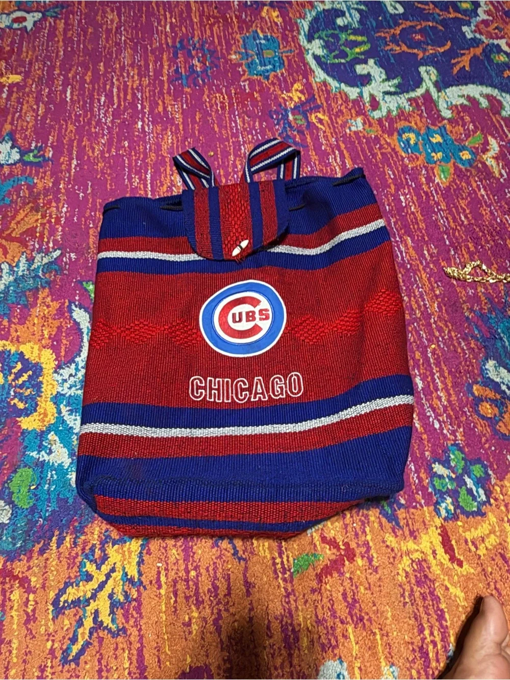 Chicago Cubs Red & Blue Knit Tote Bag